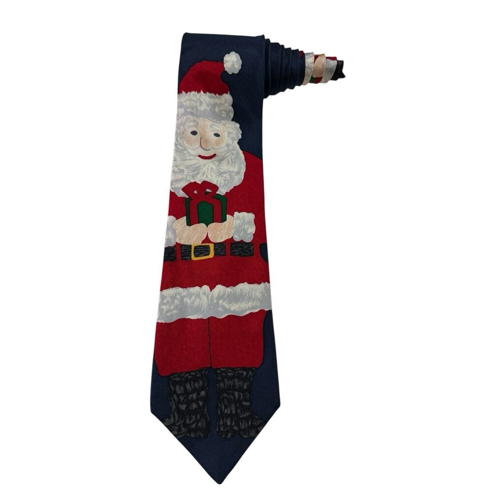 Save The Children Dave Age 10 Big Santa Claus Christmas Novelty Necktie Silk